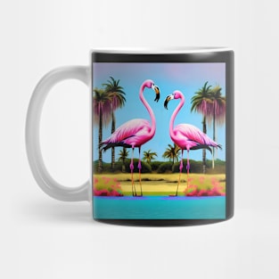 Pink Flamingos Pop Art Flamingo Miami Beach Vibrant Mug